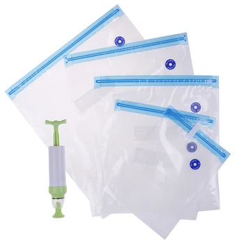 

Reusable Food Packages Vacuum Sealer Vacuum bags For Food Storage With Pump Kitchen Organizer(Containing 5pcs bags) Vacuum pump