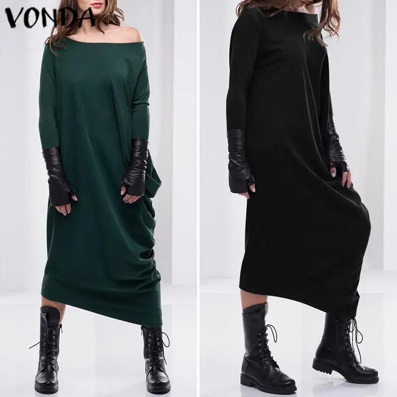 Платье для беременных с длинным рукавом VONDA модное однотонное платье-рубашка вечерние платья в богемном стиле