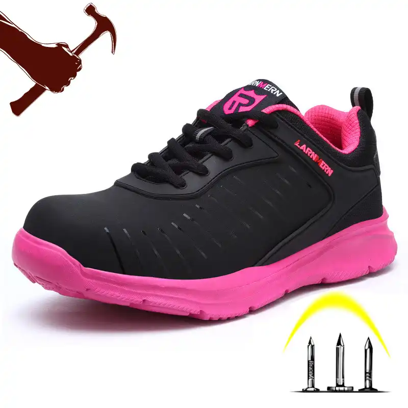 pink steel cap boots