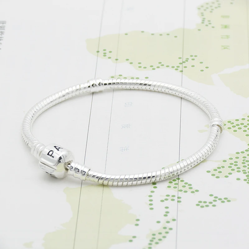 

6 design Letter basic chain DIY bracelet with LOGO silver color silver serpentine chain high density chain