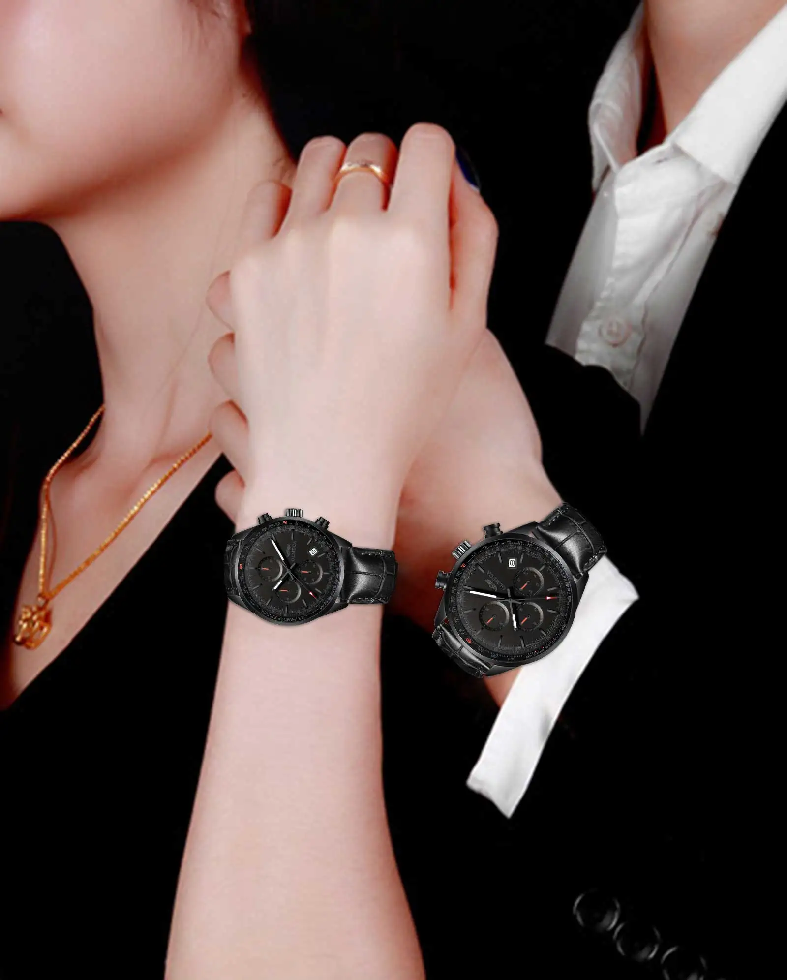 OLMECA Модные мужские и женские часы Роскошный парный комплект наручных часов водонепроницаемые часы кожаный ремешок Часы Relogio Masculino