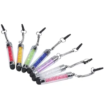 

7x stylus rhinestone pencil pen touch pen multi function dustproof plug earphone jack anti dust plug protection cap headset earp