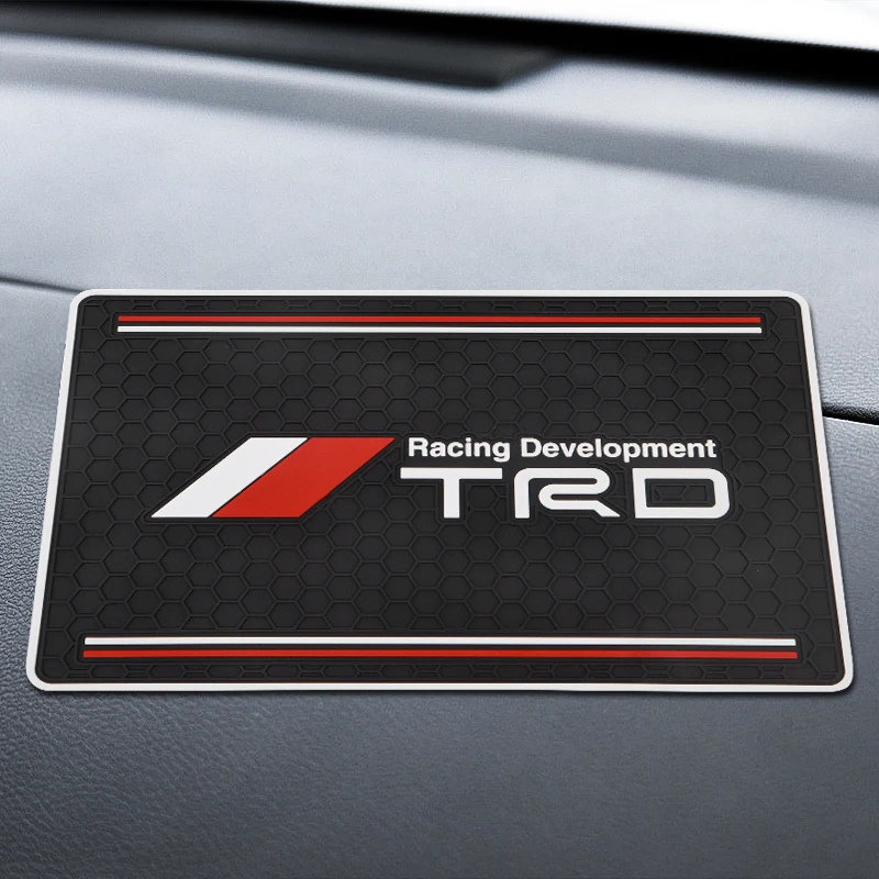 

TRD logo Car Styling nonslip Emblem mat Car PVC Anti Slip Mat Phone Holder for Toyota- Highlander Alphard Aygo Vellfire