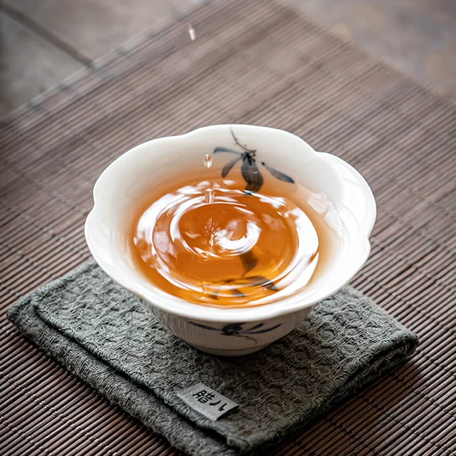 2Pc/Szett 55 Ml Kézzel Festett Pillangó Orchidea Kerámia Teáscsésze Ivócsésze Mester Kupa Háztartás Kung Fu Tea Bögre Szett Teamária Szertartás - Image 6