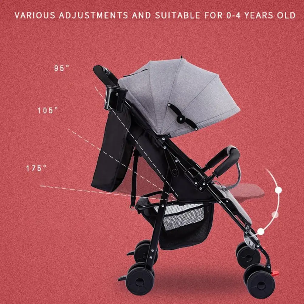 LeadingStar детская складная коляска с полным навесом Солнцезащитная льняная раскладная переносная детский зонт-тележка