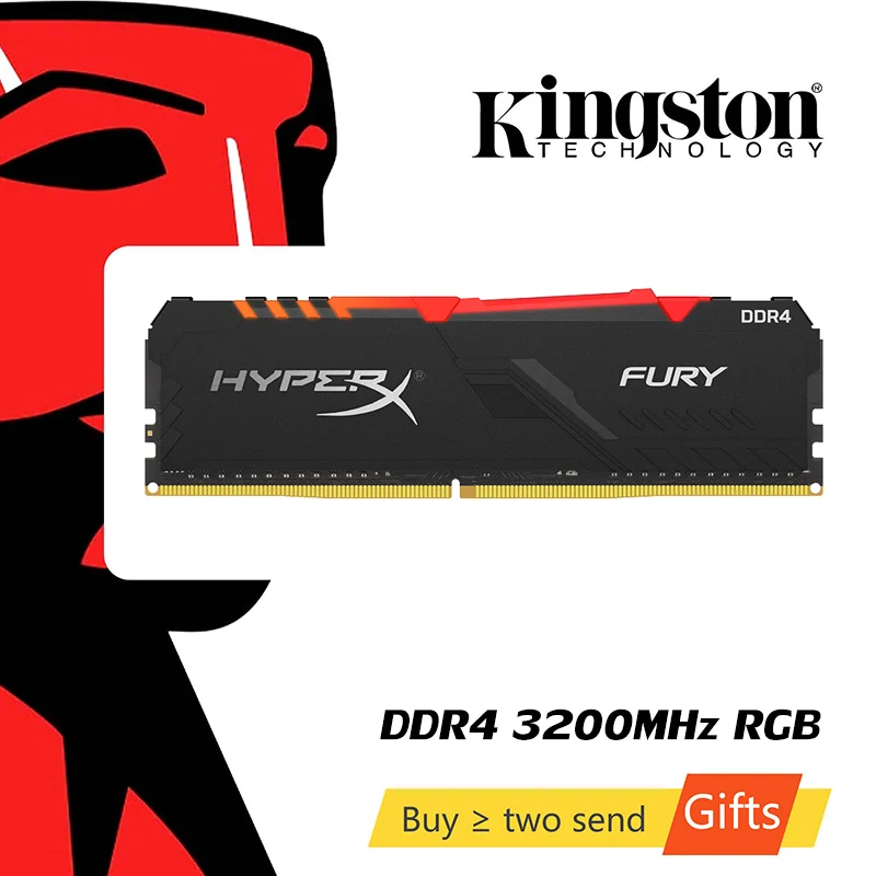 Память Kingston HyperX FURY DDR4 RGB 2666 МГц 3200 CL15 DIMM XMP 8 Гб 16 оперативная ddr4 для настольных ПК