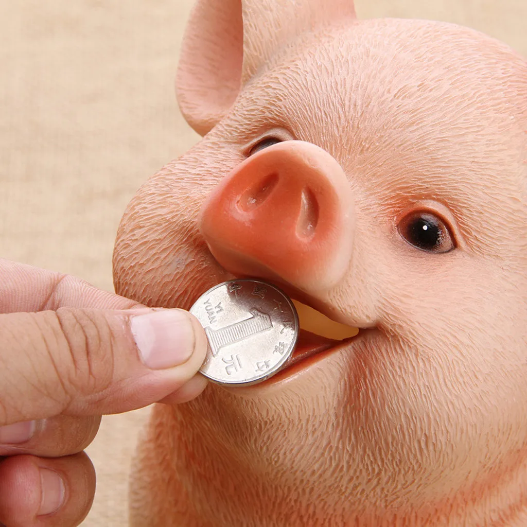 

Piggy Bank Resin Craft Coin Bank Money Pig Shaped Box Desktop Gifts Toy Box For Kids Jar Coins Money Storage