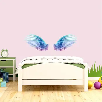 

2 PCs Glow in The Dark Angel Wings Wall Stickers Luminous Wall Ceiling Decals with Strong Adhesive Pad 3D Angel Wings for Kid Ro