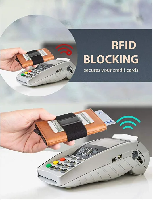 

RFID New Style Automatic Card Case Cassette Elastic Band Business Card Holder Bank Card Credit Cassette