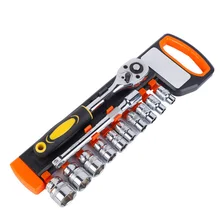 Лучшие 12 шт. 1/2 дюймов Трещоточный ключ торцевой набор Быстрый Авто Ремонт специальные аппаратные инструменты универсальный гаечный ключ двухсторонний гаечный ключ ручные инструменты