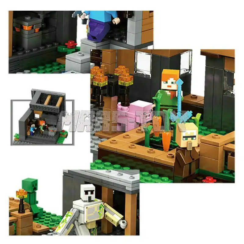 The Village Special Edition Building Blocks With Steve Villagers Action Figures Compatible 21118 Bricks Sets Toys The Village Special Edition Building Blocks With Steve Villagers Action Figures Compatible 21118 Bricks Sets Toys