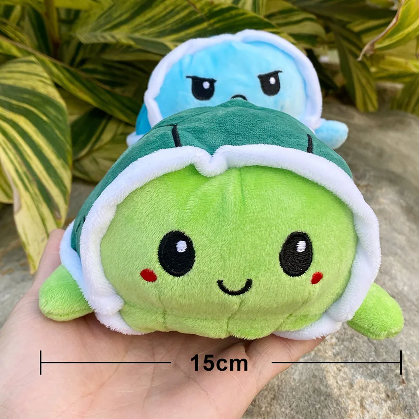 2021 Mascot Soft Simulation Two-side Octopus Doll Kids Emotional Epression Double-sided Flip Plush Toy Children Birthday Toys AA
