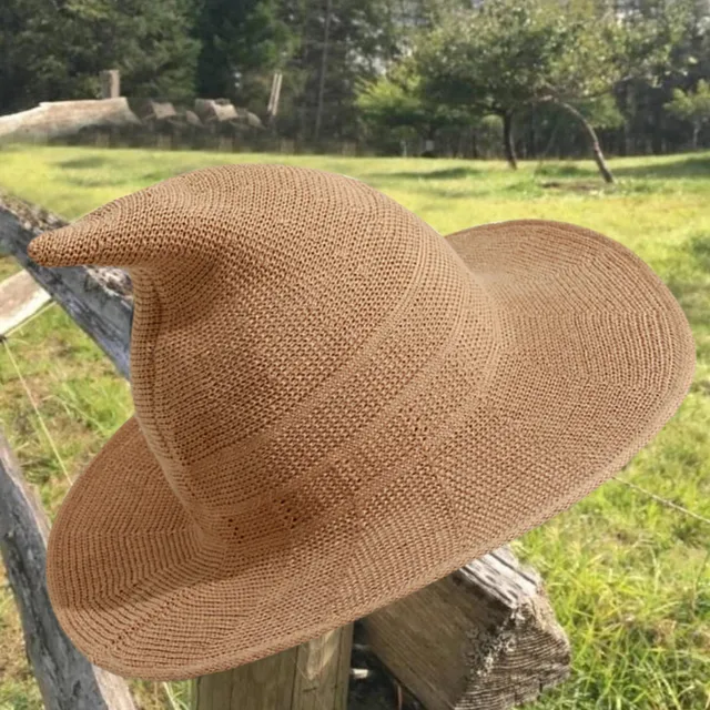 Cappello da strega da donna pieghevole Sharp berretto all'uncinetto a tesa  larga moda cappello tinta unita fidanzata regalo varietà di cappelli  cappello da mago # P3|Party Hats| - AliExpress