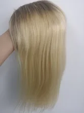 Peluca de cabello humano Rubio degradado Bob para mujeres negras, cabello liso brasileño Bob corto Natural, 100%, 613