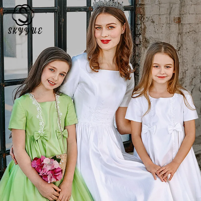 Платье для выпускного вечера Skyyue FB143 с коротким рукавом и квадратным