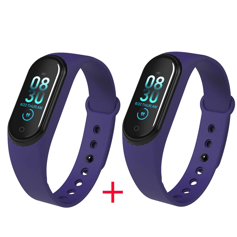 2 шт./лот M4 браслет Smartband спортивный браслет часы монитор сердечного ритма фитнес трекер активности кровяное давление Android Ios Спорт - Цвет: 2 Blue