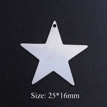 

5pcs/lot Simple Star 316L Stainless Steel DIY Pendant Charms Wholesale For Jewelry Making Super Quality Finding Supplies
