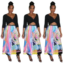 Женские новые модные сексуальные макси юбки летние сексуальные плиссированные юбки с принтом женские s элегантные сексуальные Клубные женские юбки femme DJ1782