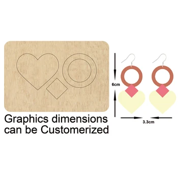 

Elegant Earrings Heart and Round Circle Eardrop Cutting Mold Wood Dies For Leather Blade Rule Cutter For DIY Leather Cloth Craft