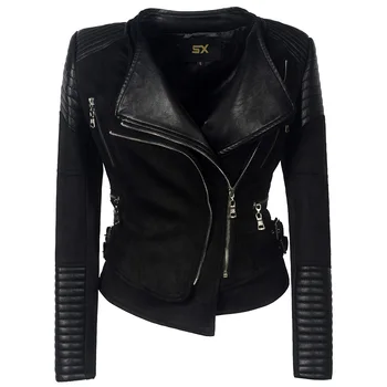 

Chamois Gothic faux leather PU Jacket Women Winter Autumn Fashion Motorcycle Jacket Black faux leather Coat Outerwear 2018