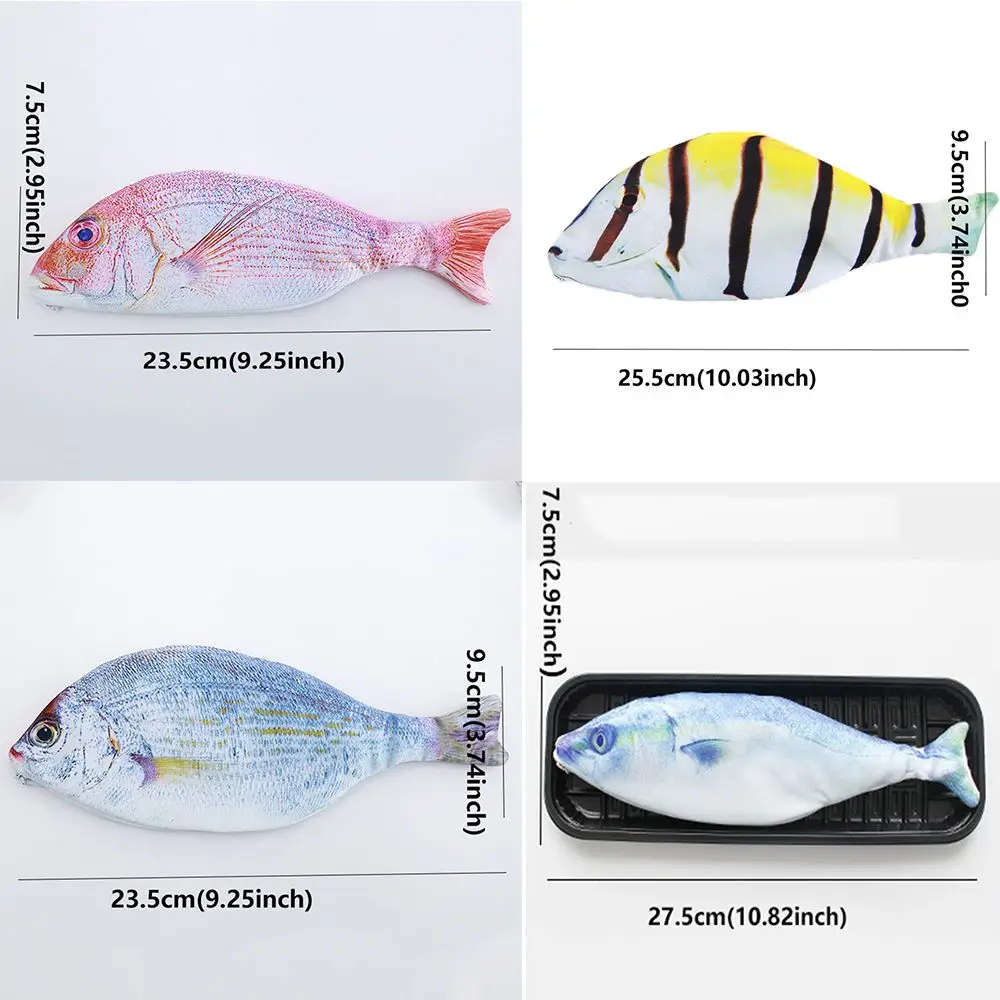 Creative Fish Shape Pencil Case Realistic Fish Pen Bags With Zipper Makeup  Pouch Gift Pen Box