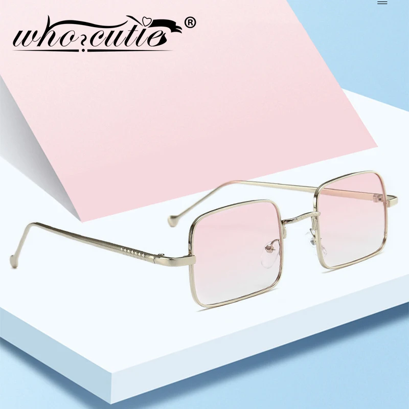 WHO CUTIE Vintage Small Square Sunglasses Women Brand Designer 2019 Trendy Fashion Gradient Pink Lens Sun Glasses Female OM862 | Аксессуары