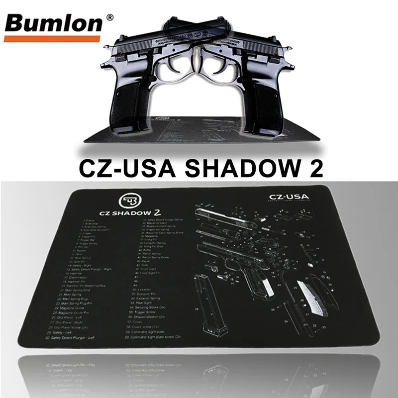 Коврик для чистки пистолета CZ shadow 2 резиновый ковер нескользящий с инструкциями