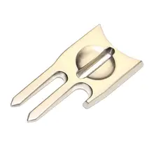 New Zinc Alloy Golf Divot Repair Tool Pitch Groove Cleaner Golf Fork With Golf Marker Golf Putting Training Aid Accessories Gold