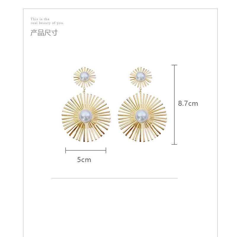Pendant Earrings Korean Earrings geometric irregular round pendant earrings New trend fashionable simple temperament Women jewelry earrings