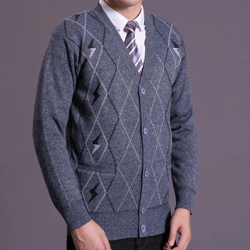 Autumn Early Winter Men Business Smart Casual Cardigan Sweaters Male Warm Thick V-neck Knitted Top Man Single Breasted Knitwear