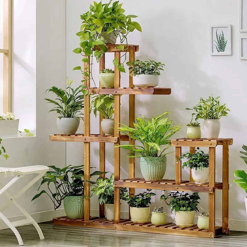 Mueble Para Plantas Stojaki Na Kwiaty деревянные садовые полки для Варанды Крытый открытый стеллаж балкон Цветочная полка завод стенд