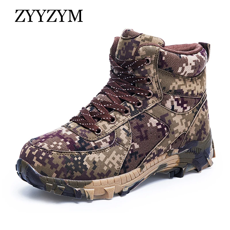 

ZYYZYM Men Boots Winter Plsuh Keep Warm Military Camouflage Men Desert Boots Special Force Combat Man Army Boots Tactical Boots
