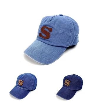 

Denim Washed Letter S Embroidered Baseball Cap Couple Model Street Hip Hop Cap Outdoor Travel Visor Youth Dad Cap Trucker Cap