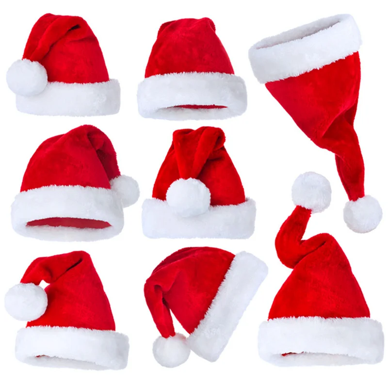 New Year Christmas Hat Adults Kids Christmas Decorations for Home Xmas Santa Claus Gifts Navidad Decor Winter Caps
