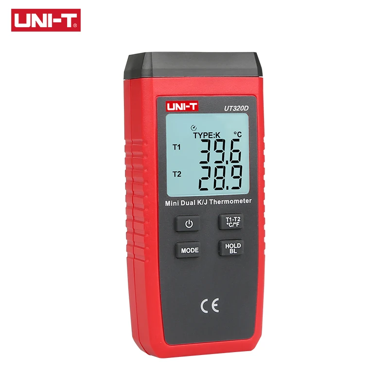 UNI-T UT320D мини-контактный термометр двухканальный K/J регулятор температуры с термопарным данных термометра для того, чтобы держать выключается автоматически