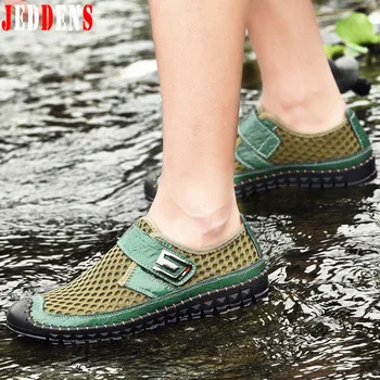 

Trend Summer Man Shoes Wading Men's Sneaker Slip-on Hollow Mens Shoes Leather Fashion Men Shoes Casual Beach Walking Footwear K1