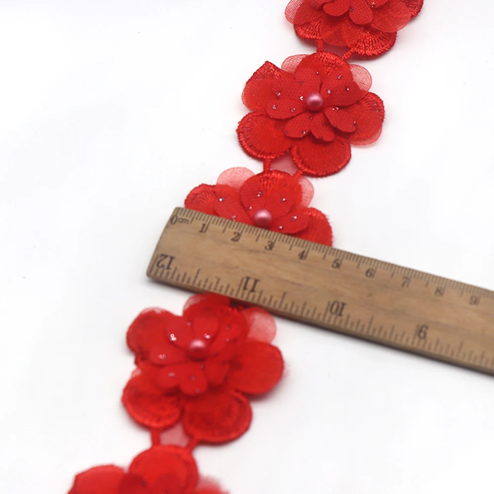 Pearl Lace Flower For Dress Ribbon Wedding Embroidered DIY Supplies