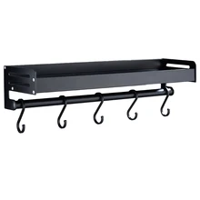 Нордическая черная космическая алюминиевая кухонная стойка для хранения приправ, кухонная полка, настенная стойка для специй, кухонные приборы