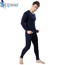 Осень Зима хлопок для мужчин Три цвета наборы длинное термобелье Топы Нижнее белье Теплый низ
