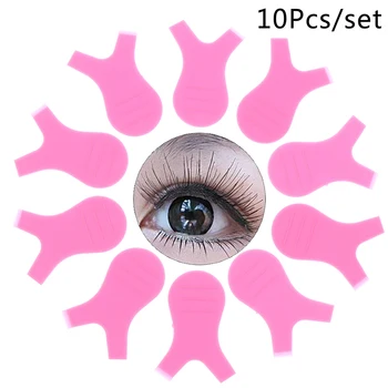 

10Pcs/Set Pink Silicone Eyelashes Lift Lifting Curler Eye Lash Extension Graft Brush Tool Accessories 4.5x2.4cm