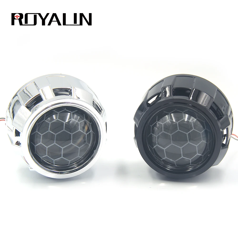 ROYALIN Honeycomb H1 мини биксеноновый проектор 2 5 &quotHID фары линзы H4 H7 автомобильные