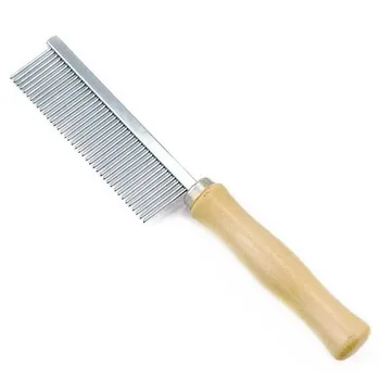 

Pet Dog Combs Hair Grooming Combs Single Row Wooden Handle Grooming Combs Pets Fur Hair Remover Hair Knot Pet Supplies