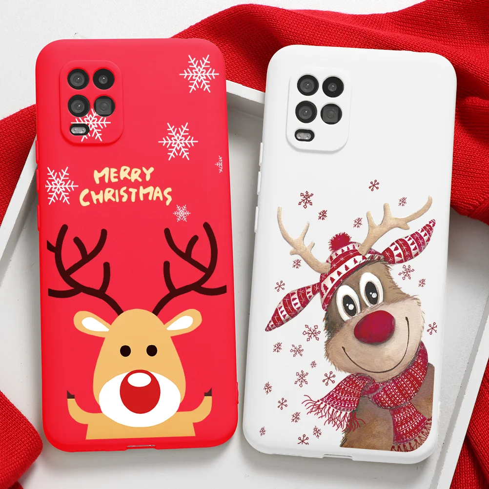 Рождественский мультяшный Лось чехол для Xiaomi Redmi Note 9s 8T 9 8 7 5 9A Mi 10T 10 SE A3 Lite 9T Poco F2 Pro
