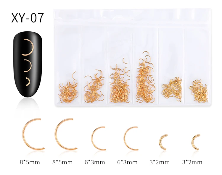 PinPai brand 3d metal nail art decoration 10 kinds gold nail jewelry decoration