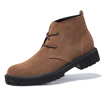 

Big Size 36-48 Chelsea Boots Men Winter Shoes Black Split Leather Boots Mens Footwear Warm Business Boots