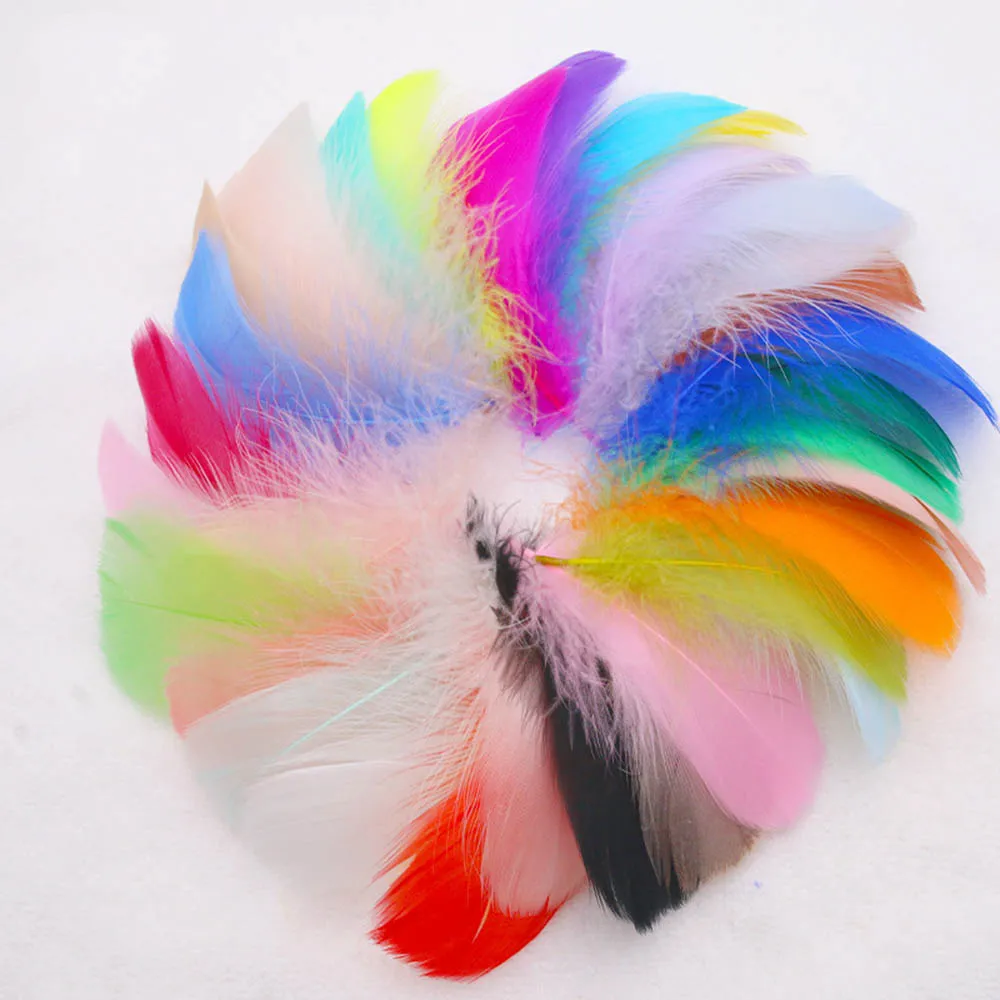 Goose Feathers 6~11cm Colored Middle Size For Wedding Party Decoration Needlework 50pcs~400pcs
