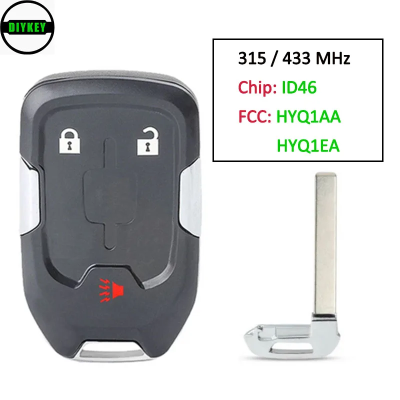 

DIYKEY for GMC Acadia Terrain 2017 2018 2019 2020 Smart Remote Key Fob 3 Button 315MHz HYQ1AA 13591388 433MHz HYQ1EA 13508276