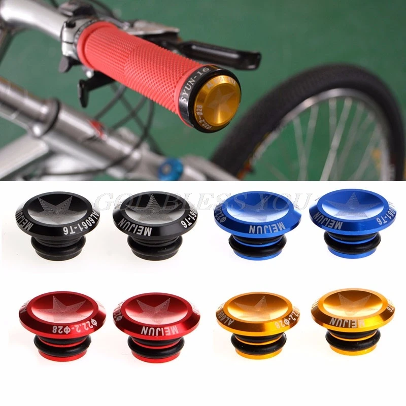 buy 1 Pair Handlebar Bar Bike MTB Aluminum Alloy End Plugs Stoppers Caps New