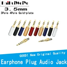 Adaptateur d'écouteurs plaqué or, 5 pièces, prise Audio 3.5mm, 4 pôles, 3 pôles, pour bricolage, casque stéréo, écouteurs/réparation