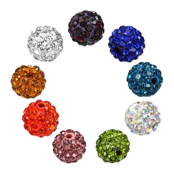 

10Pcs/lot 10mm Clay Micro Pave Rhinestone Crystal Spacer Beads For DIY Bracelet Earrings Jewelry Making Supplies Strass Ball